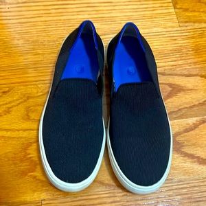 Rothy's The Sneaker Size 5 Maritime Lattice Stitch Navy Slip On Shoes NO INSOLES